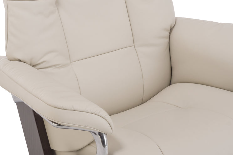 Stressless Mayfair Light Grey Chair and Ottoman (Medium)
